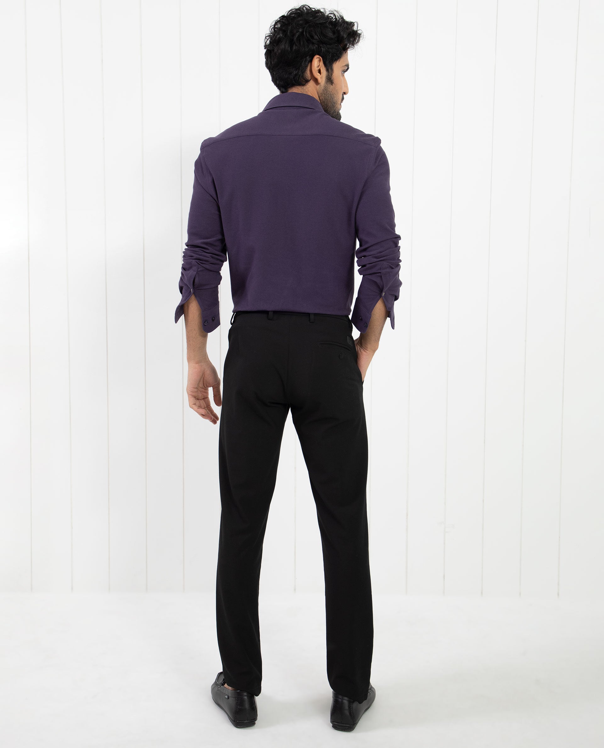 Buy Men Purple Slim Fit Formal Half Sleeves Formal Shirt Online - 565615 |  Peter England